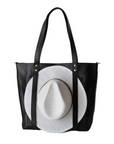 GENUINE LEATHER TOTE | BLACK
